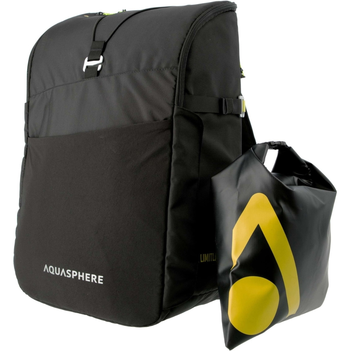 2025 Aquasphere Zaino Transistion 35L BA2000171 - Black / Giallo Brillante